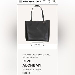 Civil Alchemy The Bag Tote - Black Leather